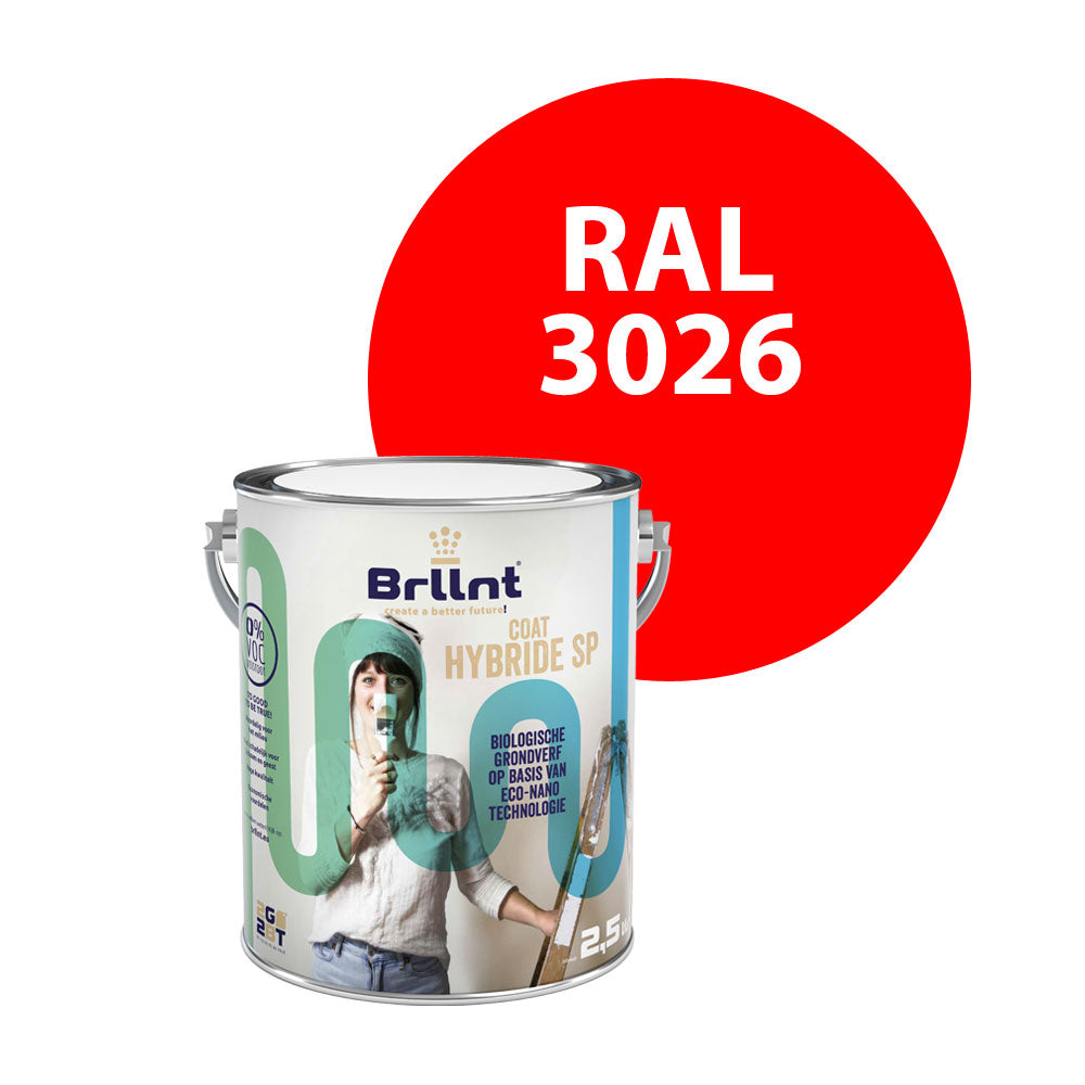 Grondverf hout RAL 3026 Briljant lichtrood